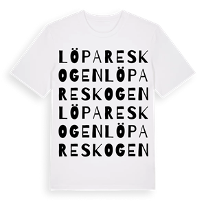 Löpareskogen ordlek t-shirt – ekologisk bomull t-shirt från Pinshirt