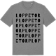 Mid Heather Gray t-shirt med Loppetorp ordlek t-shirt