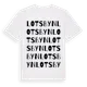 White t-shirt med Lotsbyn ordlek t-shirt