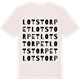 Vintage White t-shirt med Lotstorpet ordlek t-shirt