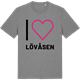 Mid Heather Gray t-shirt med Jag älskar Lövåsen t-shirt stort tryck