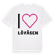 White t-shirt med Jag älskar Lövåsen t-shirt stort tryck
