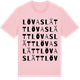 Pink Cotton t-shirt med Lövaslätt ordlek t-shirt