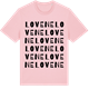 Pink Cotton t-shirt med Lovene ordlek t-shirt