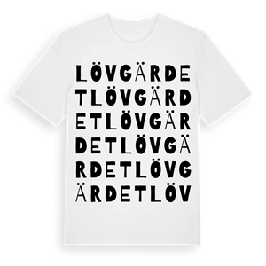 Lövgärdet ordlek t-shirt – ekologisk bomull t-shirt från Pinshirt