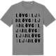 Mid Heather Gray t-shirt med Lövgiljan ordlek t-shirt