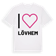White t-shirt med Jag älskar Lövhem t-shirt stort tryck