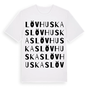 Lövhuskas ordlek t-shirt – ekologisk bomull t-shirt från Pinshirt