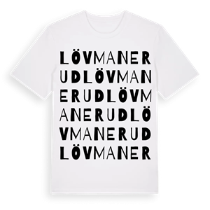 Lövmanerud ordlek t-shirt – ekologisk bomull t-shirt från Pinshirt