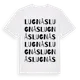 White t-shirt med Lugnås ordlek t-shirt