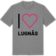 Mid Heather Gray t-shirt med Jag älskar Lugnås t-shirt stort tryck