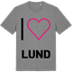 Mid Heather Gray t-shirt med Jag älskar Lund t-shirt stort tryck