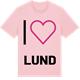 Pink Cotton t-shirt med Jag älskar Lund t-shirt stort tryck
