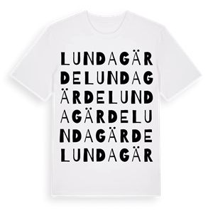 Lundagärde ordlek t-shirt – ekologisk bomull t-shirt från Pinshirt