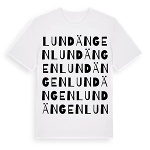 Lundängen ordlek t-shirt – ekologisk bomull t-shirt från Pinshirt