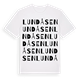 White t-shirt med Lundåsen ordlek t-shirt