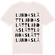Vintage White t-shirt med Lundaslätt ordlek t-shirt