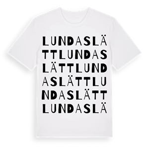 Lundaslätt ordlek t-shirt – ekologisk bomull t-shirt från Pinshirt