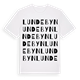 White t-shirt med Lundebyn ordlek t-shirt