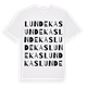 White t-shirt med Lundekas ordlek t-shirt