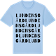 Blue Soul t-shirt med Lundens gård ordlek t-shirt
