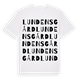 White t-shirt med Lundens gård ordlek t-shirt