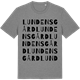 Mid Heather Gray t-shirt med Lundens gård ordlek t-shirt
