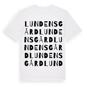 Lundens gård ordlek t-shirt – ekologisk bomull t-shirt från Pinshirt
