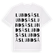 White t-shirt med Lundsås ordlek t-shirt