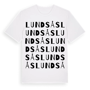 Lundsås ordlek t-shirt – ekologisk bomull t-shirt från Pinshirt