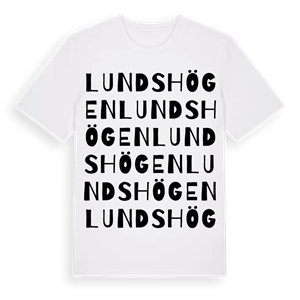 Lundshögen ordlek t-shirt – ekologisk bomull t-shirt från Pinshirt