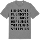 Mid Heather Gray t-shirt med Lundstorp ordlek t-shirt
