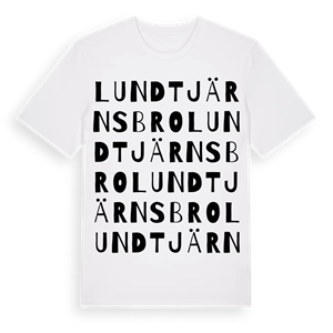 Lundtjärnsbro ordlek t-shirt – ekologisk bomull t-shirt från Pinshirt