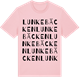 Pink Cotton t-shirt med Lunkebäcken ordlek t-shirt