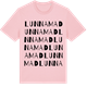 Pink Cotton t-shirt med Lunnamad ordlek t-shirt