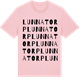 Pink Cotton t-shirt med Lunnatorp ordlek t-shirt