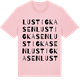 Pink Cotton t-shirt med Lustigkasen ordlek t-shirt