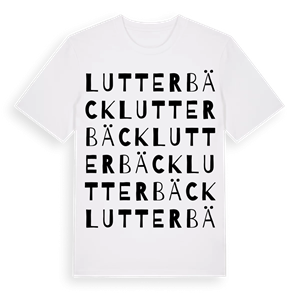 Lutterbäck ordlek t-shirt – ekologisk bomull t-shirt från Pinshirt