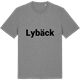 Mid Heather Gray t-shirt med Lybäck fetstil t-shirt