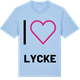 Blue Soul t-shirt med Jag älskar Lycke t-shirt stort tryck