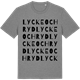 Mid Heather Gray t-shirt med Lycke och Ryd ordlek t-shirt