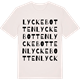 Vintage White t-shirt med Lyckebotten ordlek t-shirt