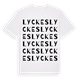 White t-shirt med Lyckes ordlek t-shirt