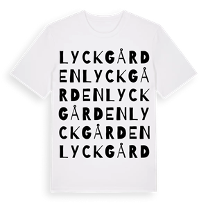Lyckgården ordlek t-shirt – ekologisk bomull t-shirt från Pinshirt