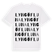 White t-shirt med Lyngöfluna ordlek t-shirt