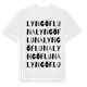 White t-shirt med Lyngöfluna ordlek t-shirt