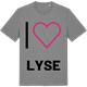 Mid Heather Gray t-shirt med Jag älskar Lyse t-shirt stort tryck