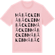 Pink Cotton t-shirt med Måbäcken ordlek t-shirt