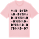 Pink Cotton t-shirt med Mad-dyn ordlek t-shirt