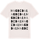 Vintage White t-shirt med Magdedal ordlek t-shirt